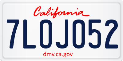 CA license plate 7LOJ052