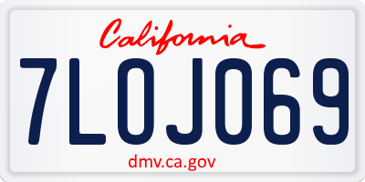 CA license plate 7LOJ069