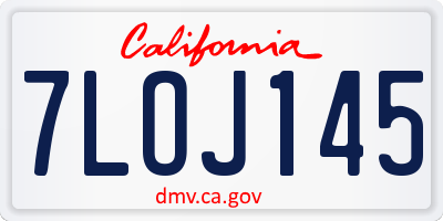 CA license plate 7LOJ145