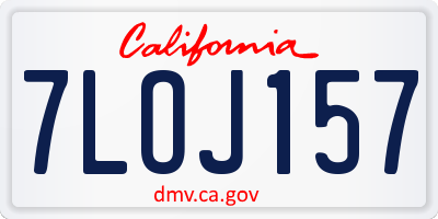 CA license plate 7LOJ157