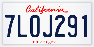 CA license plate 7LOJ291
