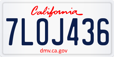 CA license plate 7LOJ436