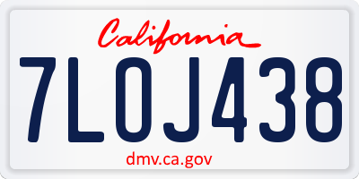 CA license plate 7LOJ438