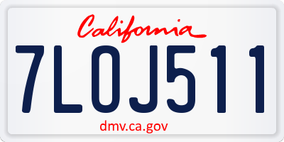 CA license plate 7LOJ511