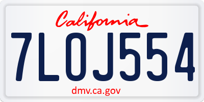 CA license plate 7LOJ554