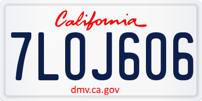 CA license plate 7LOJ606