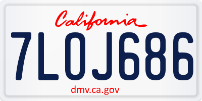 CA license plate 7LOJ686