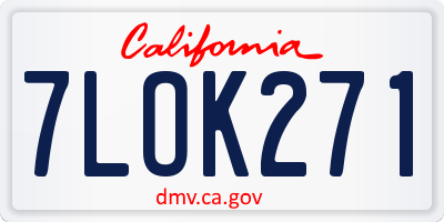 CA license plate 7LOK271