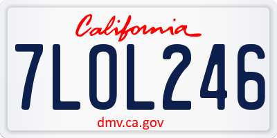 CA license plate 7LOL246