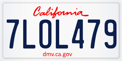 CA license plate 7LOL479
