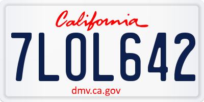 CA license plate 7LOL642