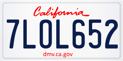 CA license plate 7LOL652