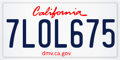 CA license plate 7LOL675