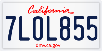 CA license plate 7LOL855