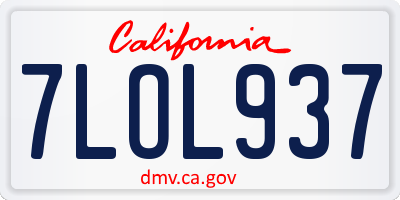 CA license plate 7LOL937