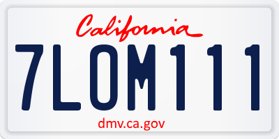 CA license plate 7LOM111
