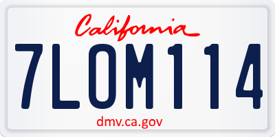 CA license plate 7LOM114