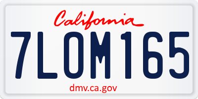 CA license plate 7LOM165