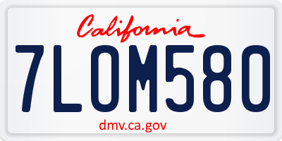CA license plate 7LOM580