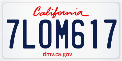 CA license plate 7LOM617