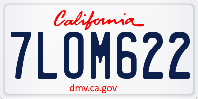 CA license plate 7LOM622