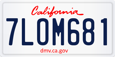 CA license plate 7LOM681