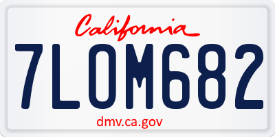 CA license plate 7LOM682
