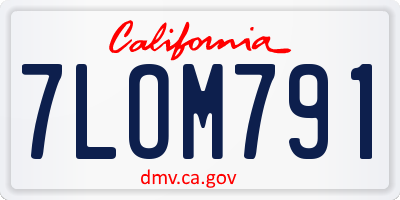 CA license plate 7LOM791