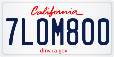 CA license plate 7LOM800