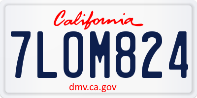 CA license plate 7LOM824