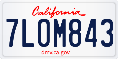 CA license plate 7LOM843