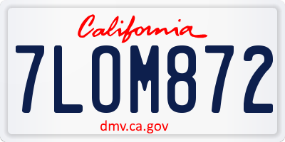 CA license plate 7LOM872
