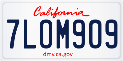 CA license plate 7LOM909