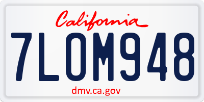 CA license plate 7LOM948