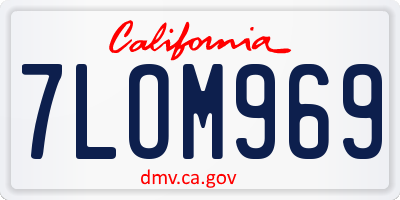 CA license plate 7LOM969