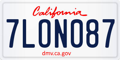 CA license plate 7LON087