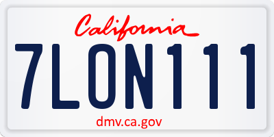 CA license plate 7LON111