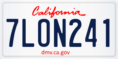 CA license plate 7LON241