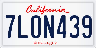CA license plate 7LON439