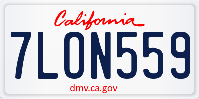 CA license plate 7LON559
