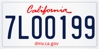 CA license plate 7LOO199
