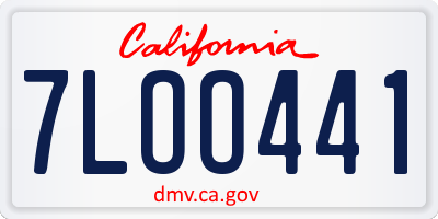 CA license plate 7LOO441