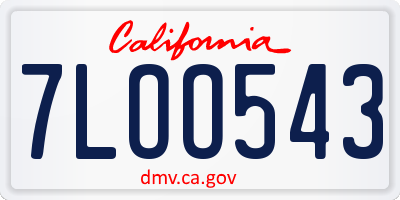 CA license plate 7LOO543