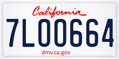 CA license plate 7LOO664