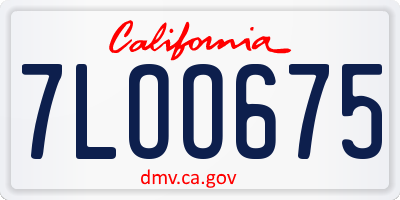 CA license plate 7LOO675