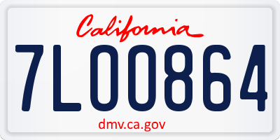 CA license plate 7LOO864