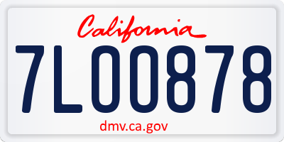CA license plate 7LOO878