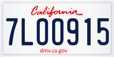 CA license plate 7LOO915