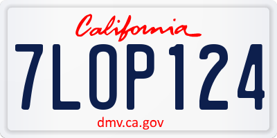 CA license plate 7LOP124