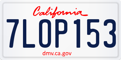 CA license plate 7LOP153